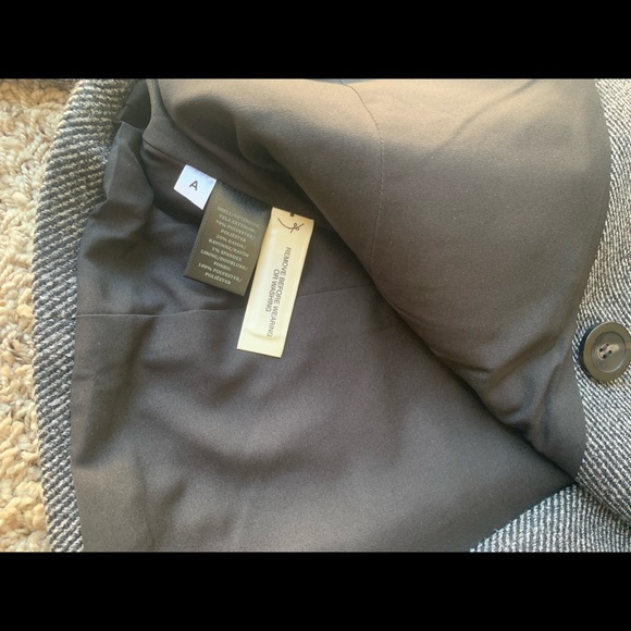 Ann Taylor Jacket gray pea coat style lined dark academia double breasted Sz 8 - Picture 6 of 6